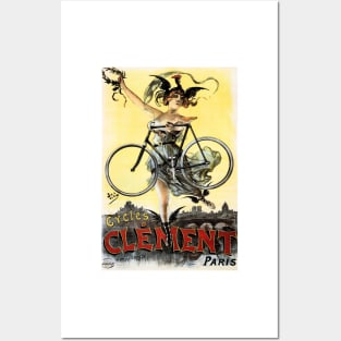 CLEMENT CYCLES Paris Art Nouveau Vintage French Advertising Posters and Art